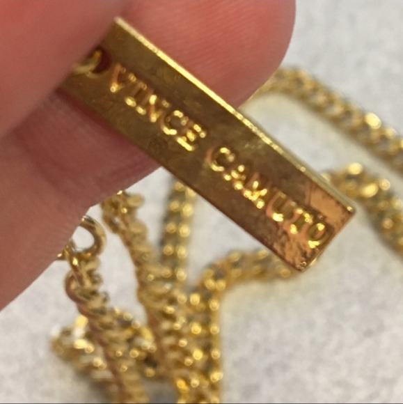 Long Italian horn Vince Camuto statement necklace - white/ gold - Picture 3 of 3